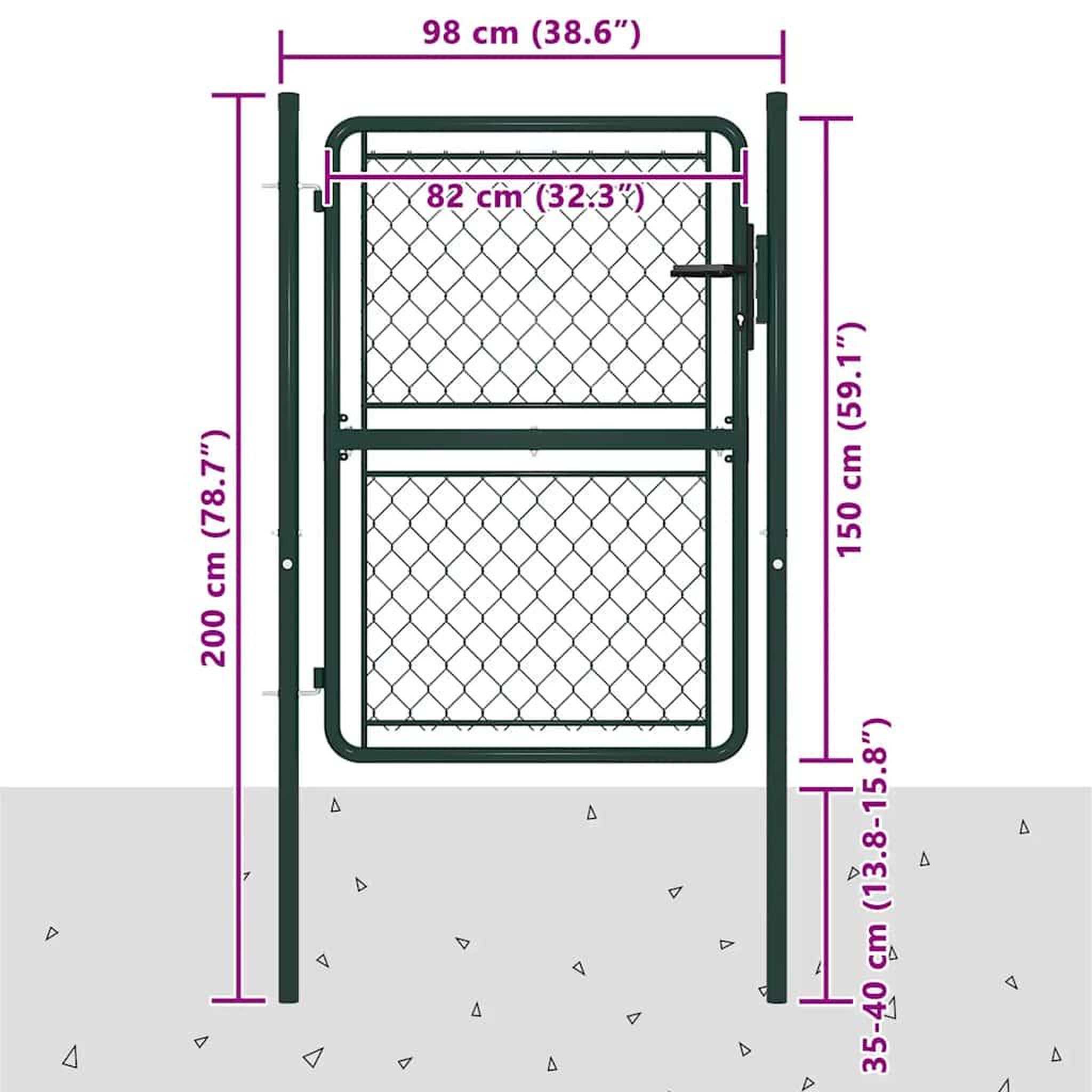 Voir la diapositive 4 : VIDAXL Portail de jardin en acier vert 100 x 150 cm