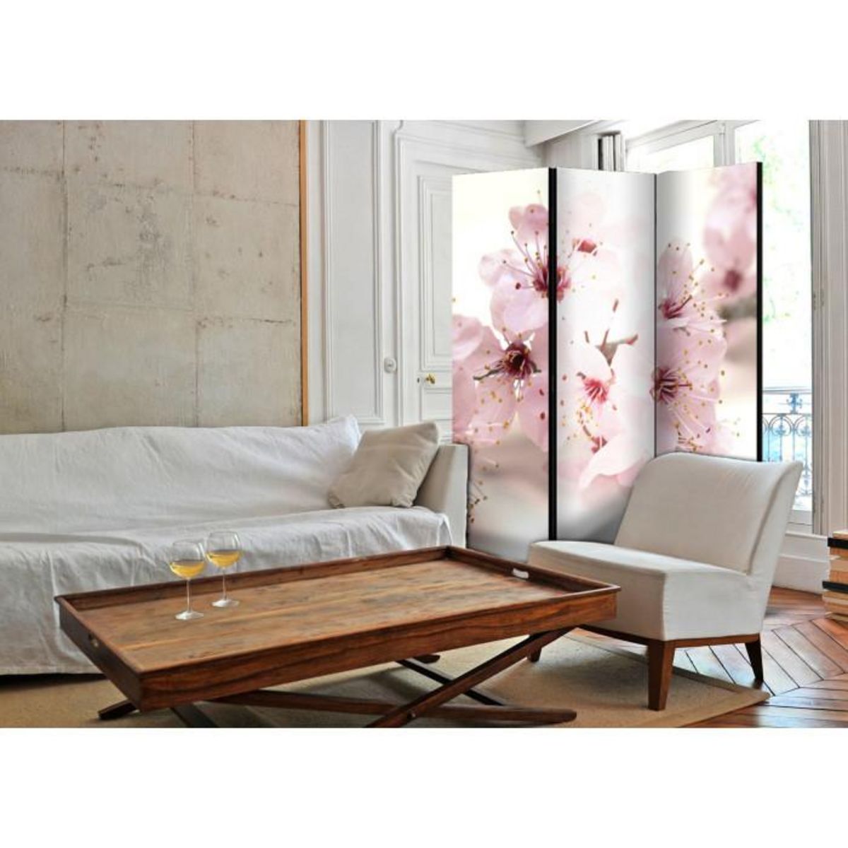 Paris Prix Paravent 3 Volets  Cherry Blossom  135x172cm