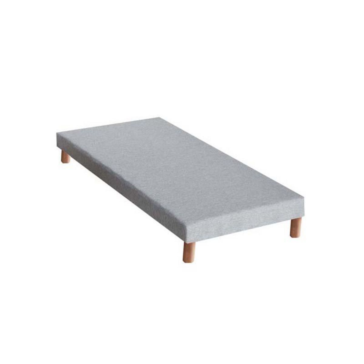 Ensemble literie matelas 378 ressorts ensachés + sommier tapissier gris chiné 90x190 cm ASTRE