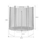 Voir la diapositive 4 : SWEEEK Trampoline Ø180cm Cassiopée avec filet de protection