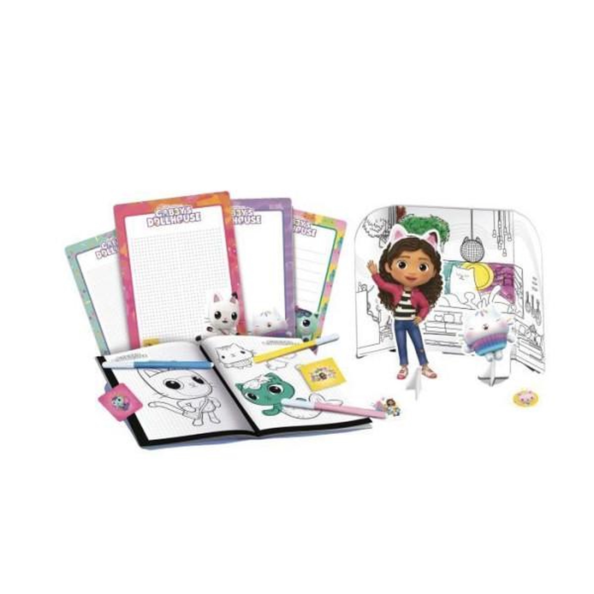 Voir la diapositive 2 : LISCIANI GIOCHI École de dessin - lisciani - gabby's dollhouse - sac a dos créatif - ardoises et autocollants - portable et pratique