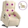 Voir la diapositive 2 : VIDAXL Fauteuil inclinable de massage electrique Creme Tissu