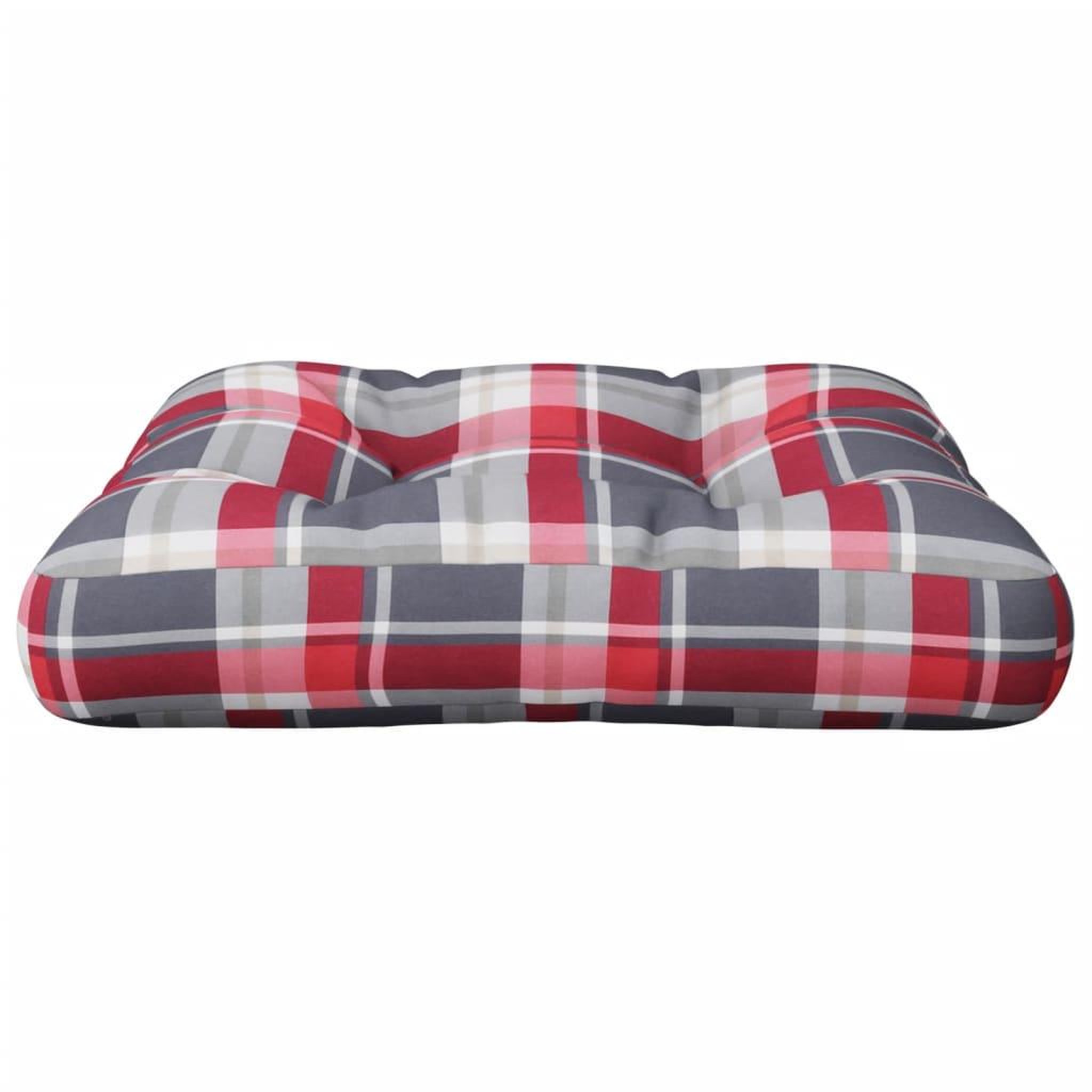 Voir la diapositive 4 : VIDAXL Coussin de palette motif a carreaux rouge 50x50x12 cm tissu