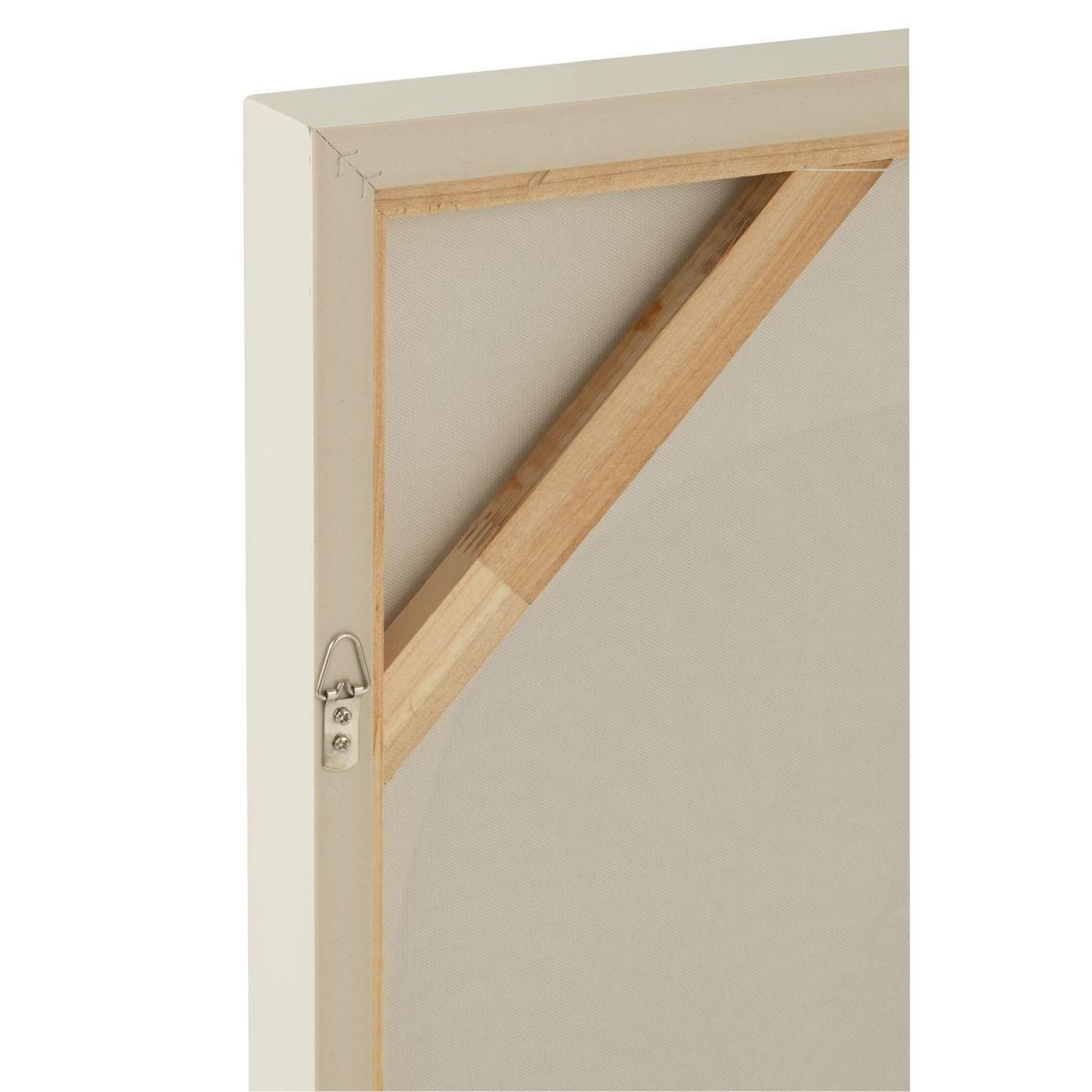 Voir la diapositive 3 : J-LINE Tableau peinture déco  coquille  62x62cm blanc