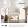 Voir la diapositive 5 : tectake Fauteuil cocktail rembourré en velours crème/or Lot de 6