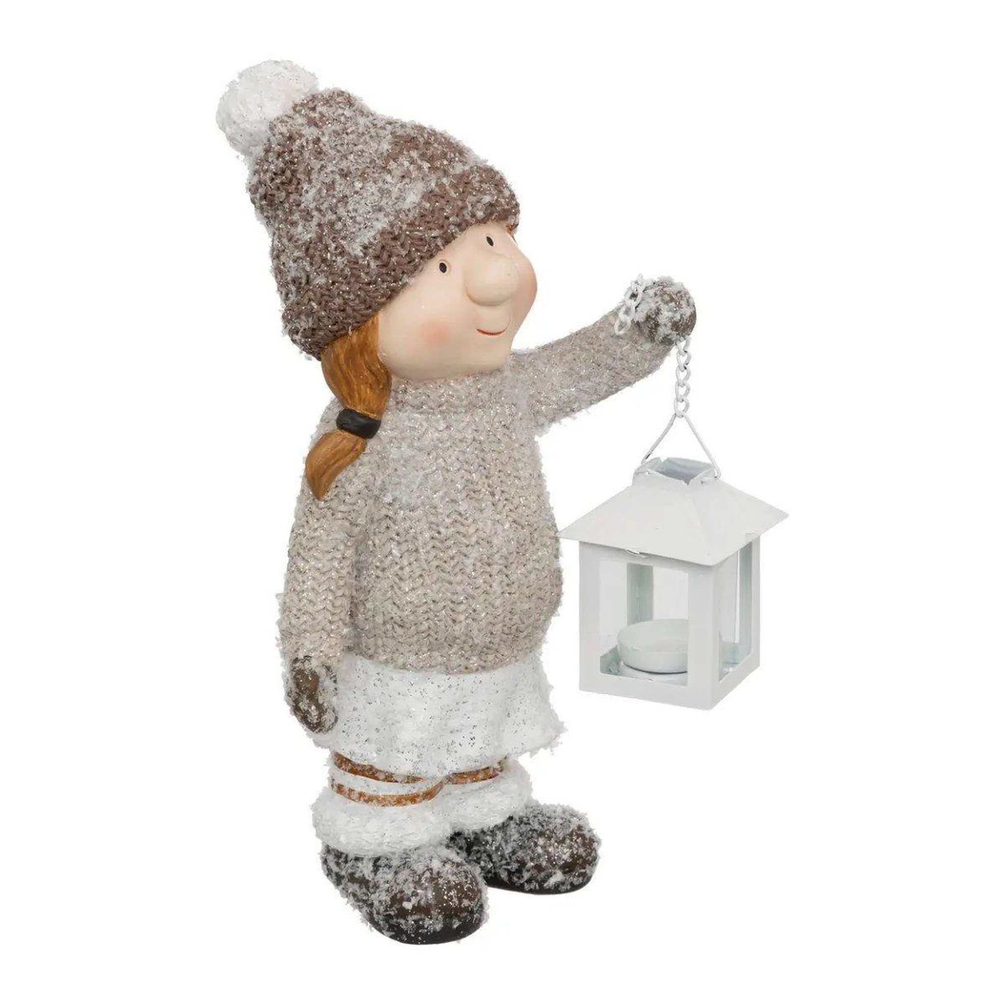 ATMOSPHERA Personnage déco  fille & lanterne  25cm multicolore