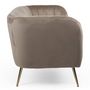 Voir la diapositive 3 : Paris Prix Canapé 2 Places en Velours  Reuben  128cm Taupe