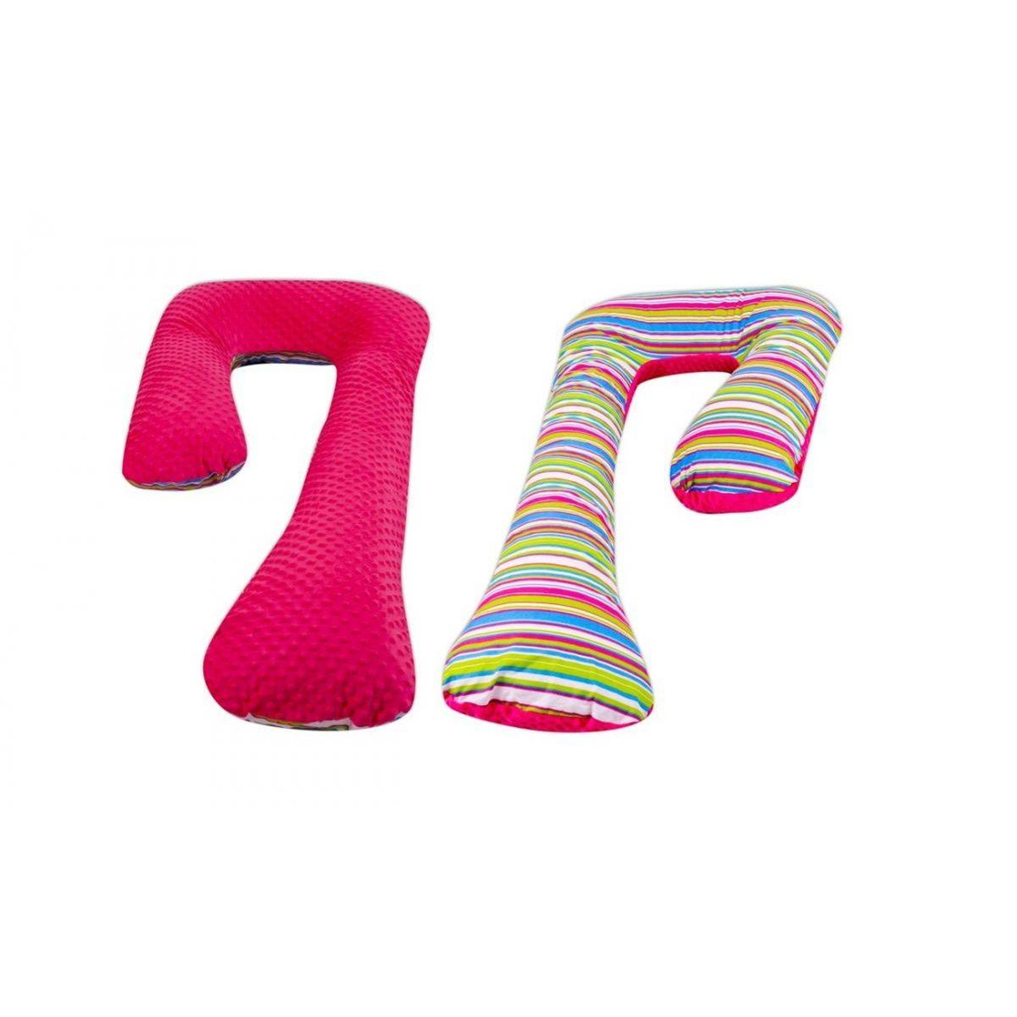 VELINDA coussin d'accouchement d'allaitement usages multiples bandes de couleur 1 - rose