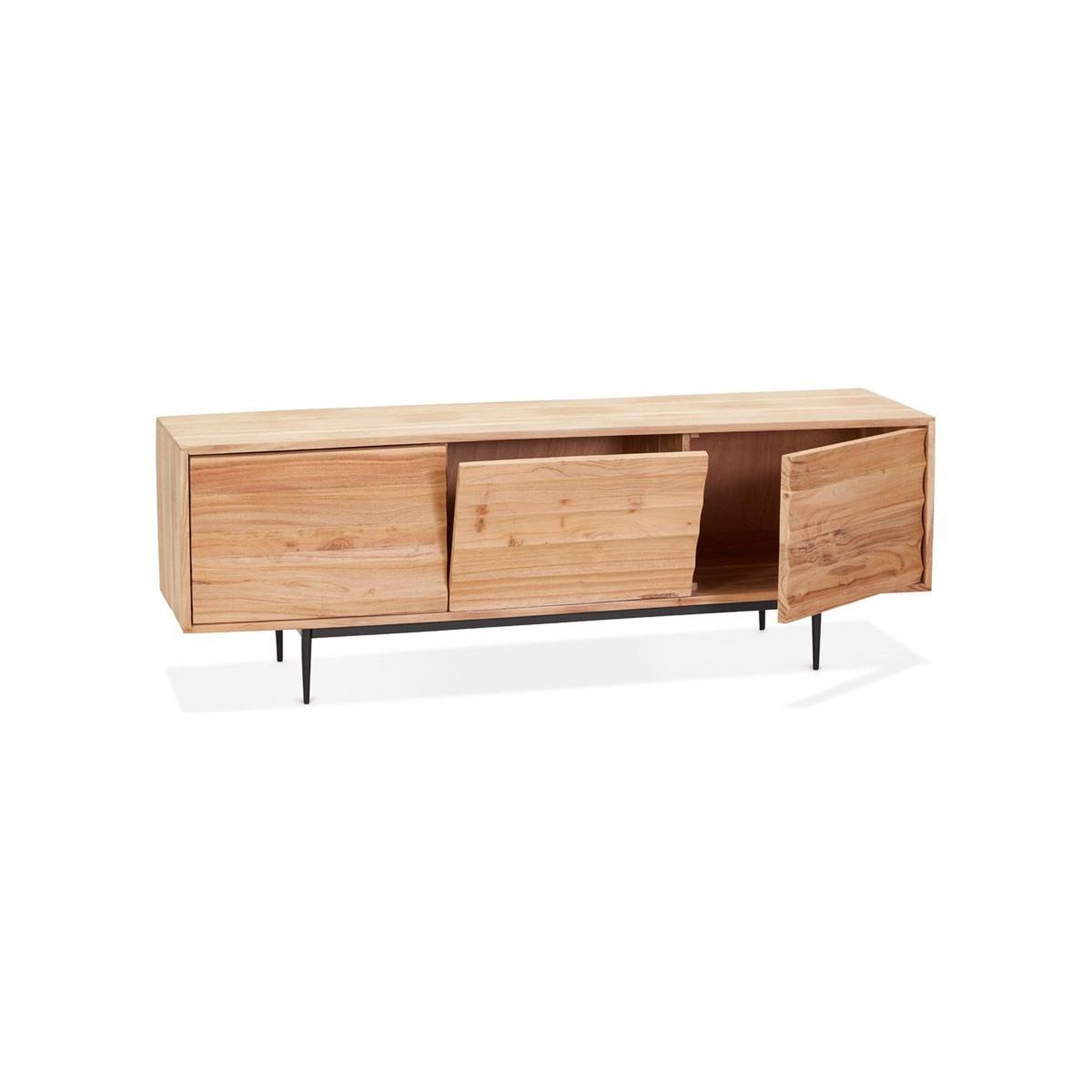 Voir la diapositive 2 : Paris Prix Meuble tv 3 portes en bois  myriam  147cm naturel