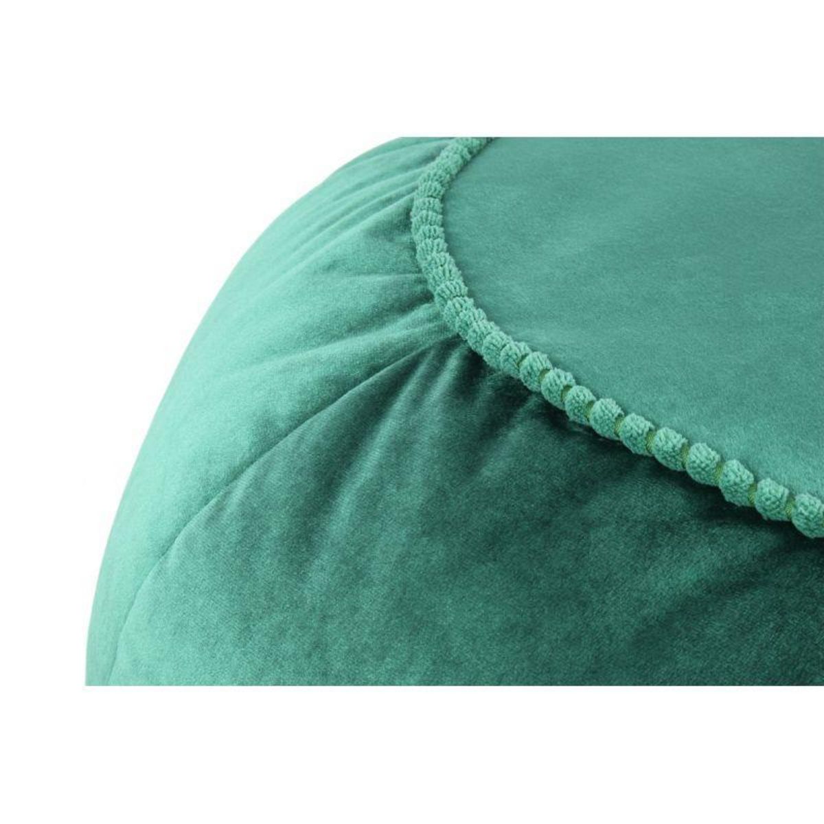 Paris Prix Pouf Rond en Velours  Taj Mahal  65cm Vert