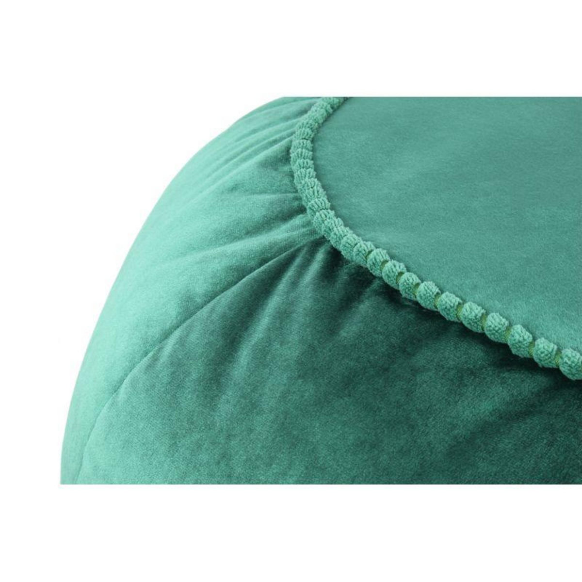 Paris Prix Pouf Rond en Velours  Taj Mahal  65cm Vert