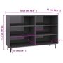 Voir la diapositive 6 : VIDAXL Buffet gris brillant 103,5x35x70 cm bois d'ingenierie