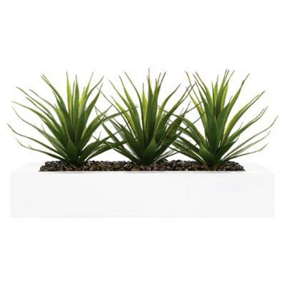 ATMOSPHERA Centre de Table Aloe Vera  Plant  31cm Blanc