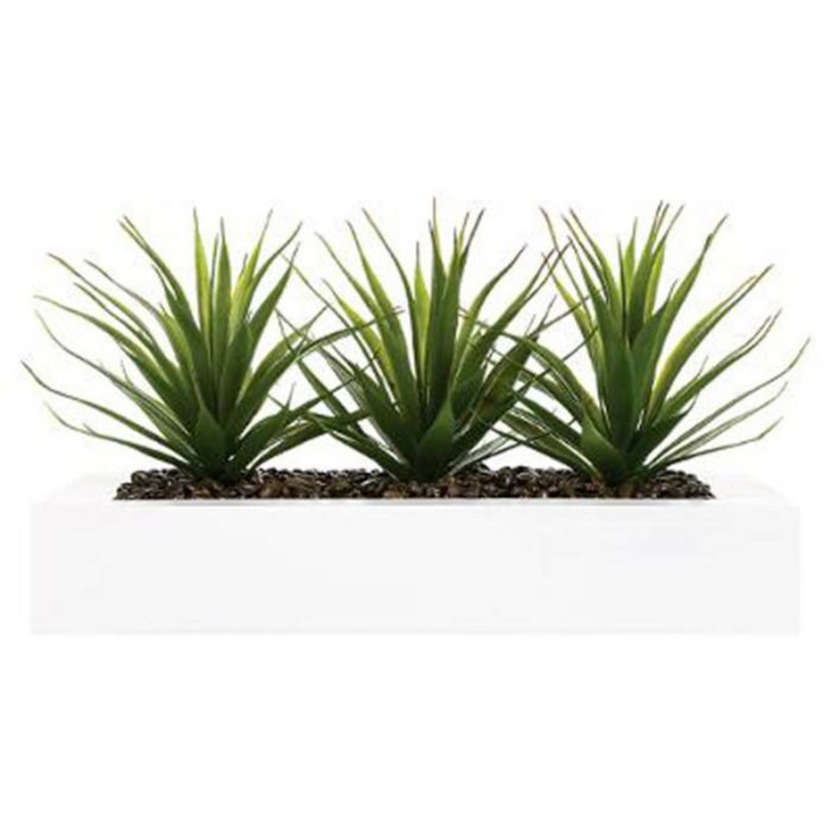 ATMOSPHERA Centre de Table Aloe Vera  Plant  31cm Blanc