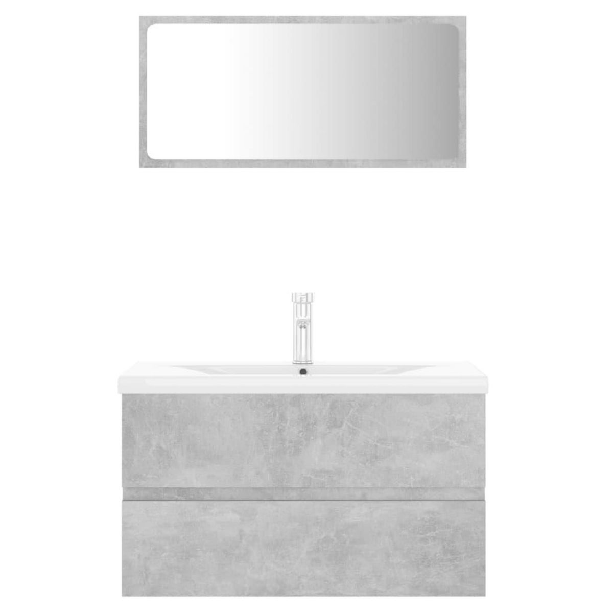 VIDAXL Meubles de salle de bain gris beton bois d'ingenierie