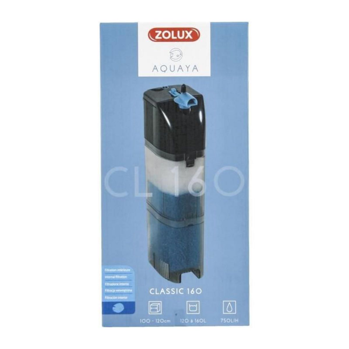Zolux Filtre intérieur - Zolux - Classic - Pour aquarium de 120 a 160 L - Débit de 750 L/h - 14W