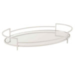 Paris Prix Plat de Présentation en Verre  Ovale  50cm Blanc