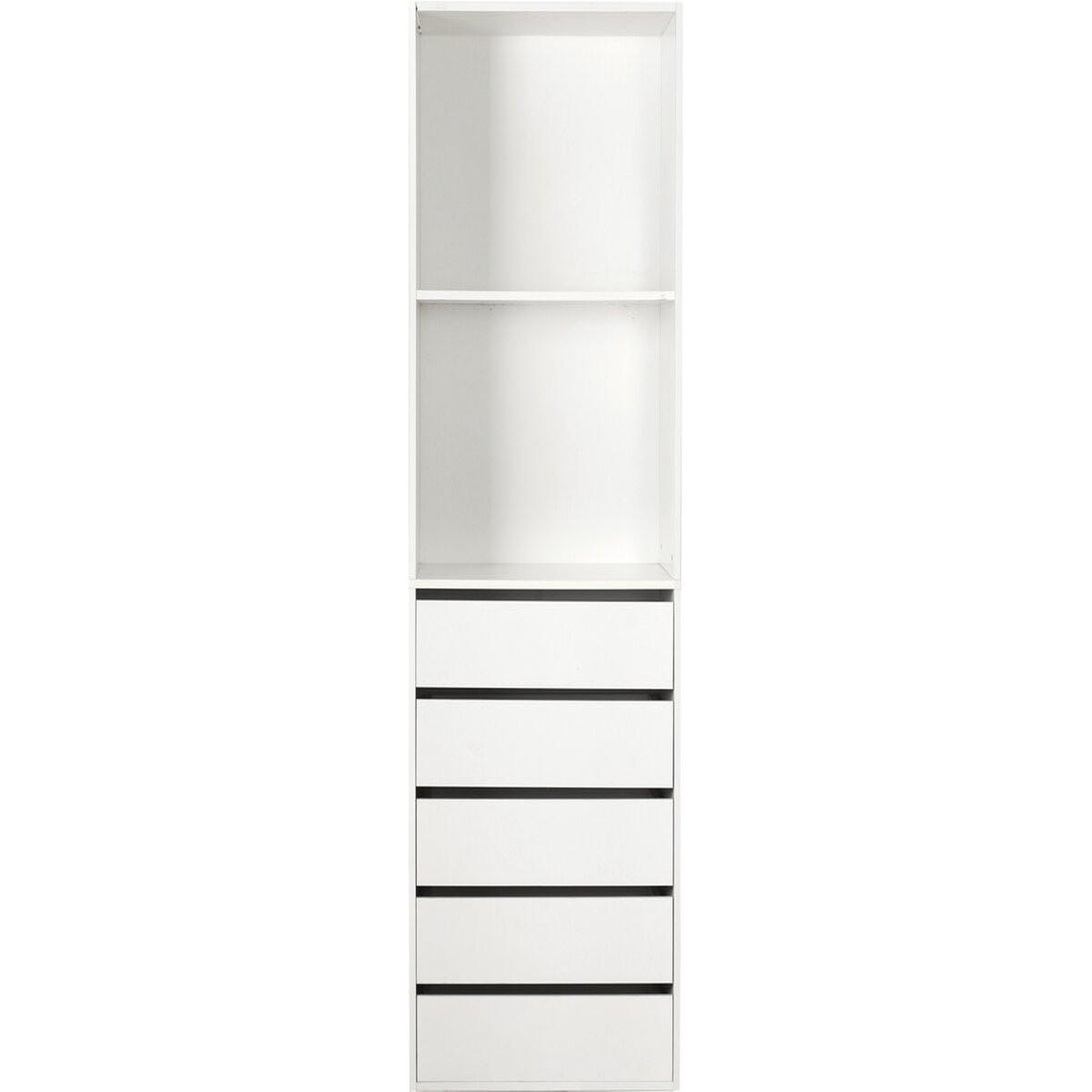 Habitat et Jardin Armoire avec 5 tiroirs et 2 étagères  opéra  - 60 x 45 x 180 cm - blanc