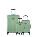 LES P'TITES BOMBES LPB LPB LUGGAGE - LOT DE 3 - Valises grand format, cabine et cabine XXS AGATA. Coloris disponibles : Beige, Rose, Vert, Bleu