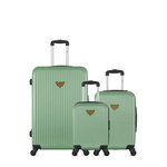 LES P'TITES BOMBES LPB LPB LUGGAGE - LOT DE 3 - Valises grand format, cabine et cabine XXS AGATA. Coloris disponibles : Bleu, Rose, Vert, Beige