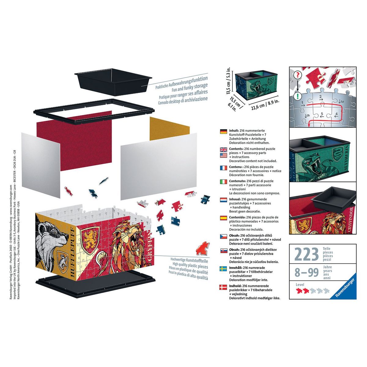 RAVENSBURGER Puzzle 216 pièces 3D Boîte de rangement - Harry Potter