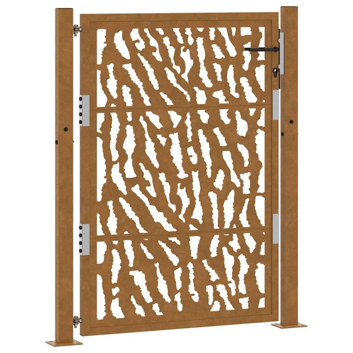VIDAXL Porte de jardin acier resistant aux intemperies design traces