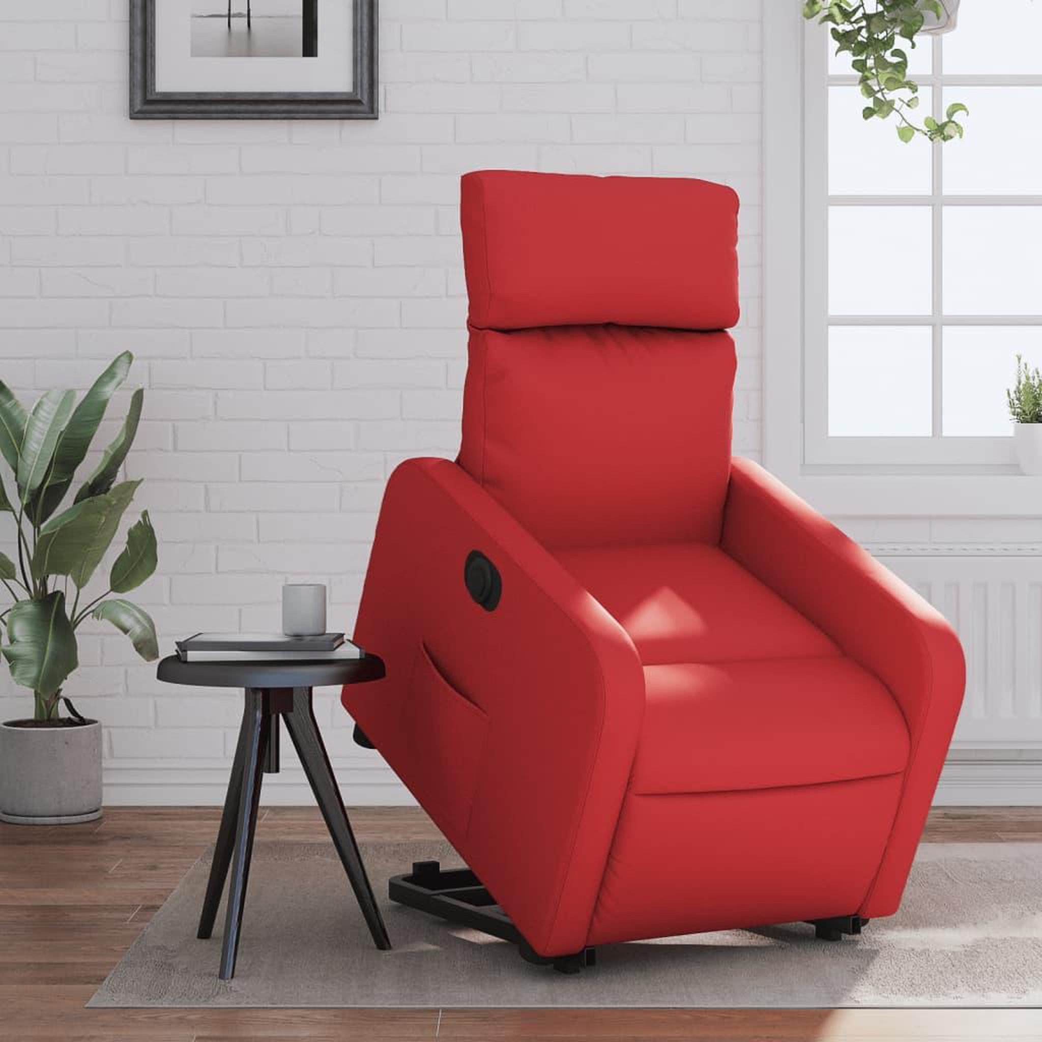 VIDAXL Fauteuil inclinable electrique rouge similicuir