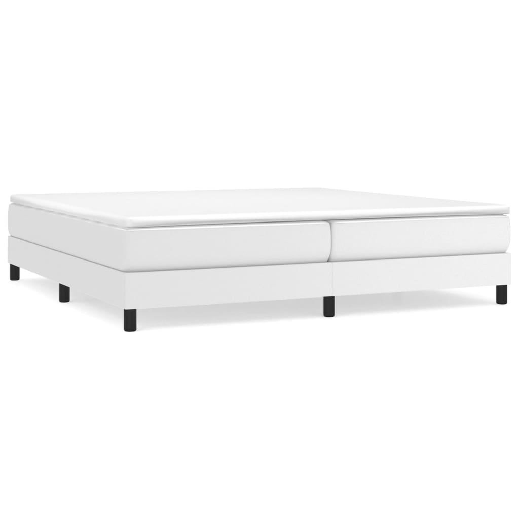 Voir la diapositive 2 : VIDAXL Sommier a lattes de lit avec matelas Blanc 200x200cm Similicuir