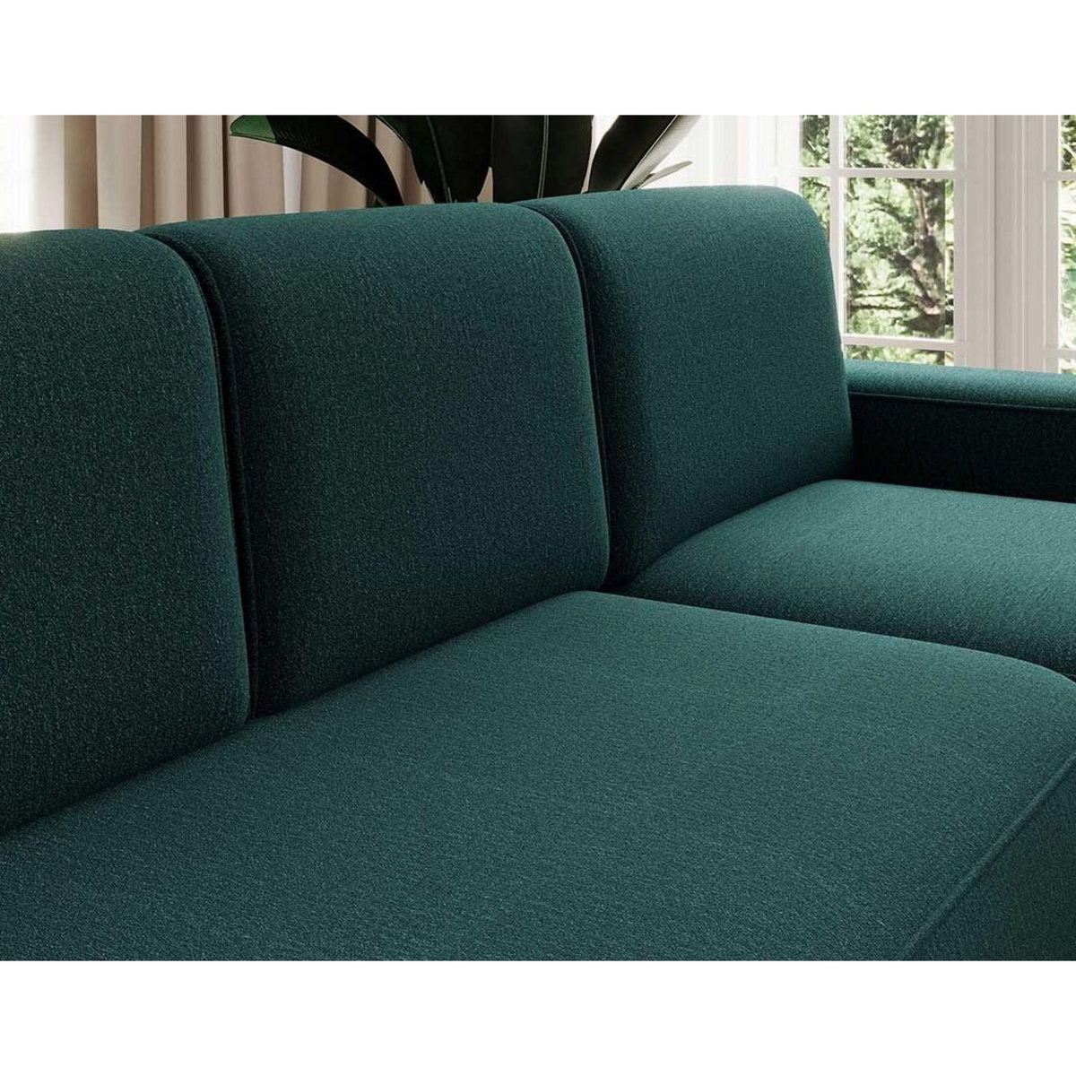 BEST MOBILIER Sam - canapé d'angle droit 4 places convertible avec coffre en tissu