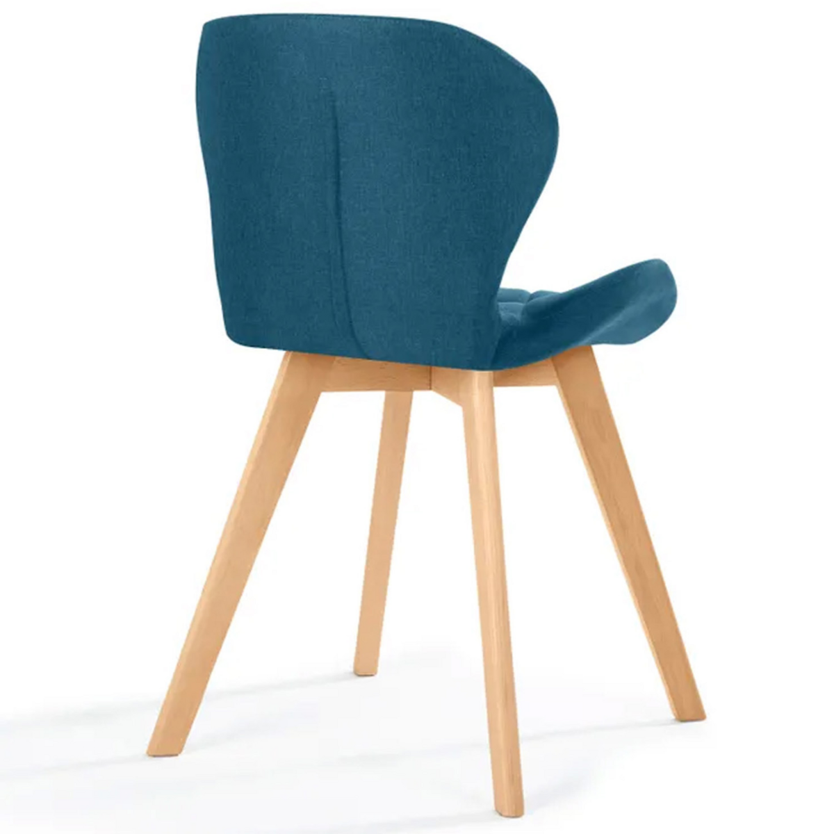 ID MARKET Lot de 6 chaises ROBINE en tissu bleu canard pour salle à manger