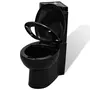 VIDAXL Toilette d'angle en ceramique pour salle de bains noir