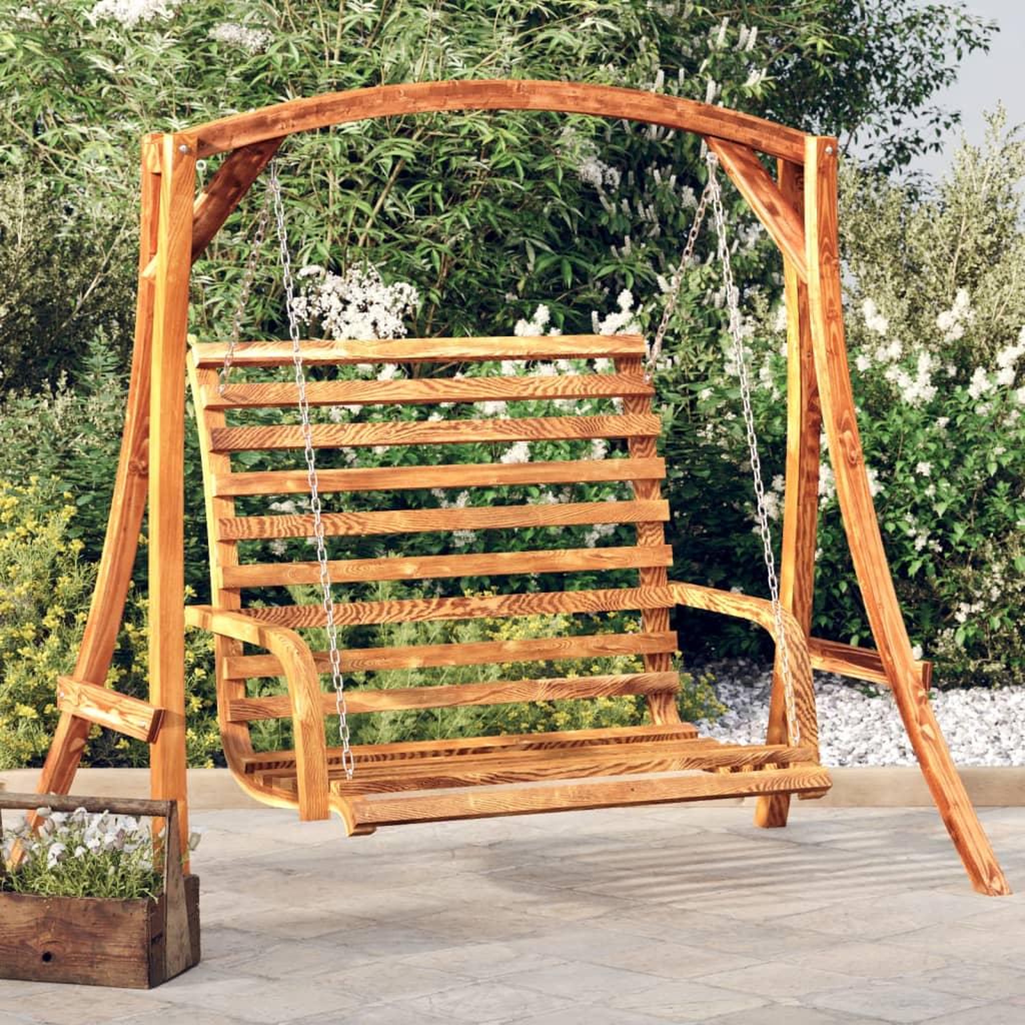 VIDAXL Balancelle Bois courbe avec finition en teck 126x63x92 cm