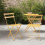 Voir la diapositive 6 : Rendez vous déco Table ronde et chaises de jardin pliantes 2 places en métal jaune-Kayla