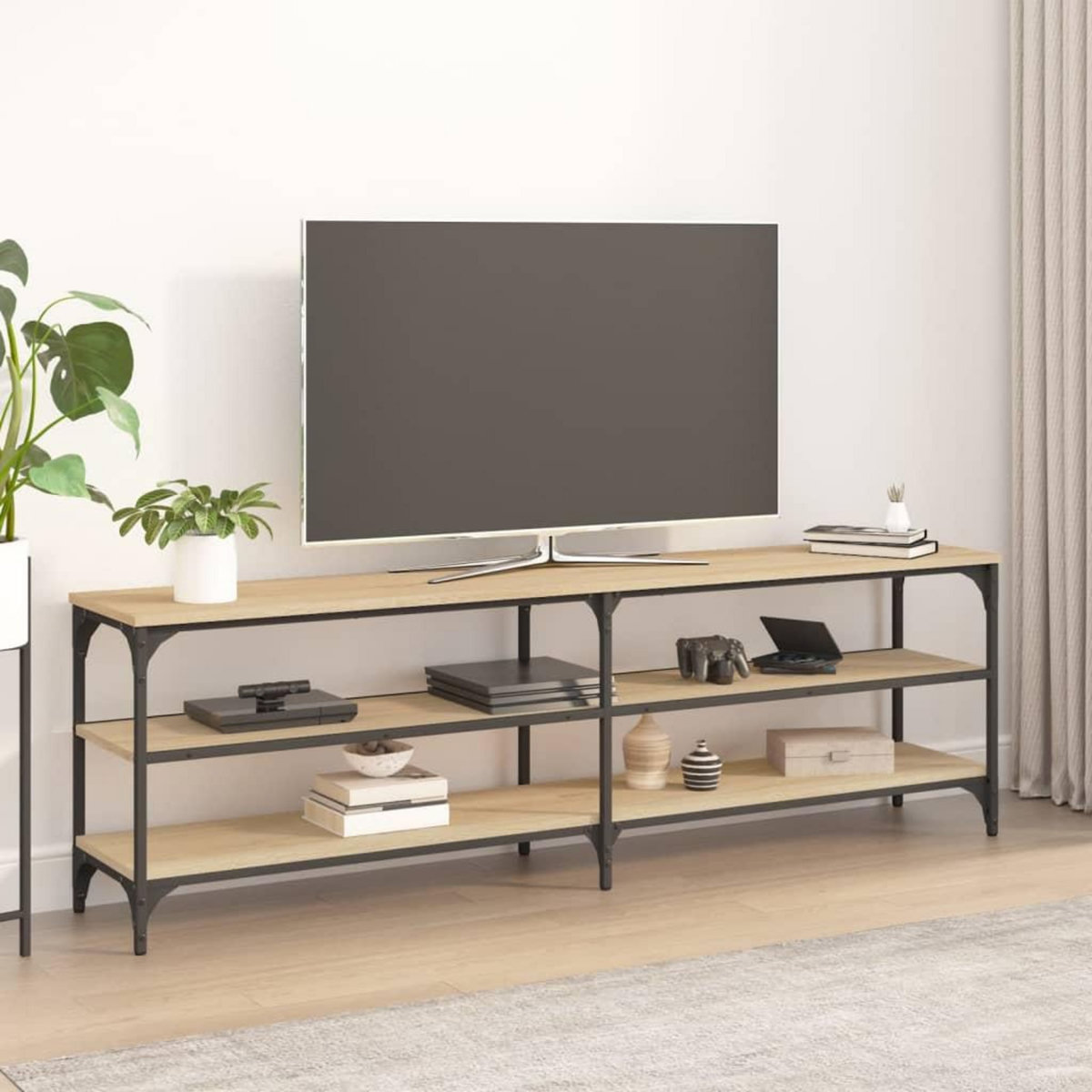 VIDAXL Meuble TV chene sonoma 160x30x50 cm bois d'ingenierie