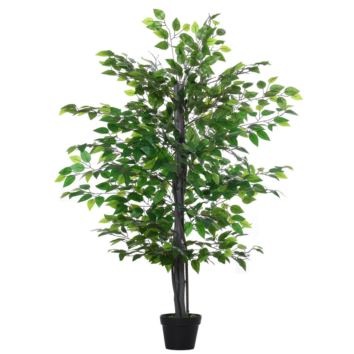 OUTSUNNY Arbre artificiel plante artificiel banyan hauteur 1,45 m tronc branches liane lichen feuilles grand réalisme pot inclus