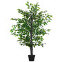 Voir la diapositive 1 : OUTSUNNY Arbre artificiel plante artificiel banyan hauteur 1,45 m tronc branches liane lichen feuilles grand réalisme pot inclus