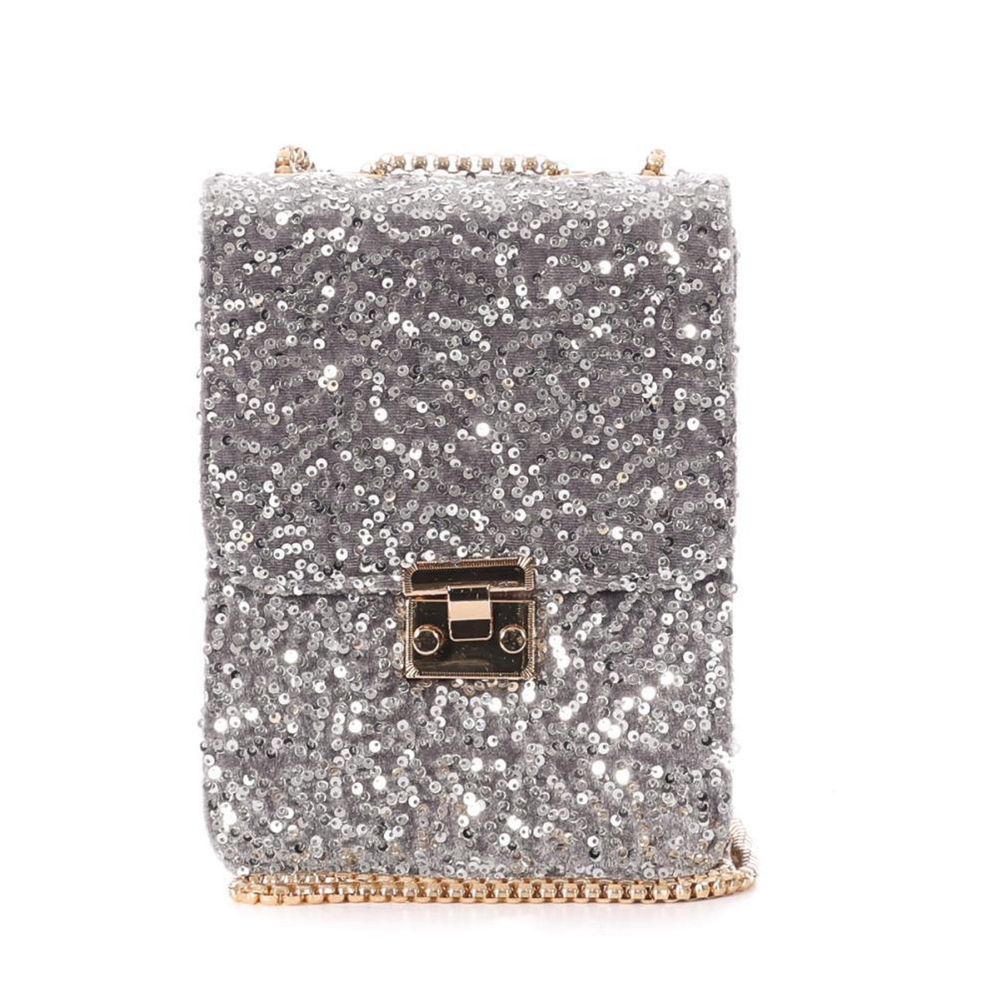 Stella Green Sac Bandoulière Sequins é Stella Green Telephone. Coloris disponibles : Gris