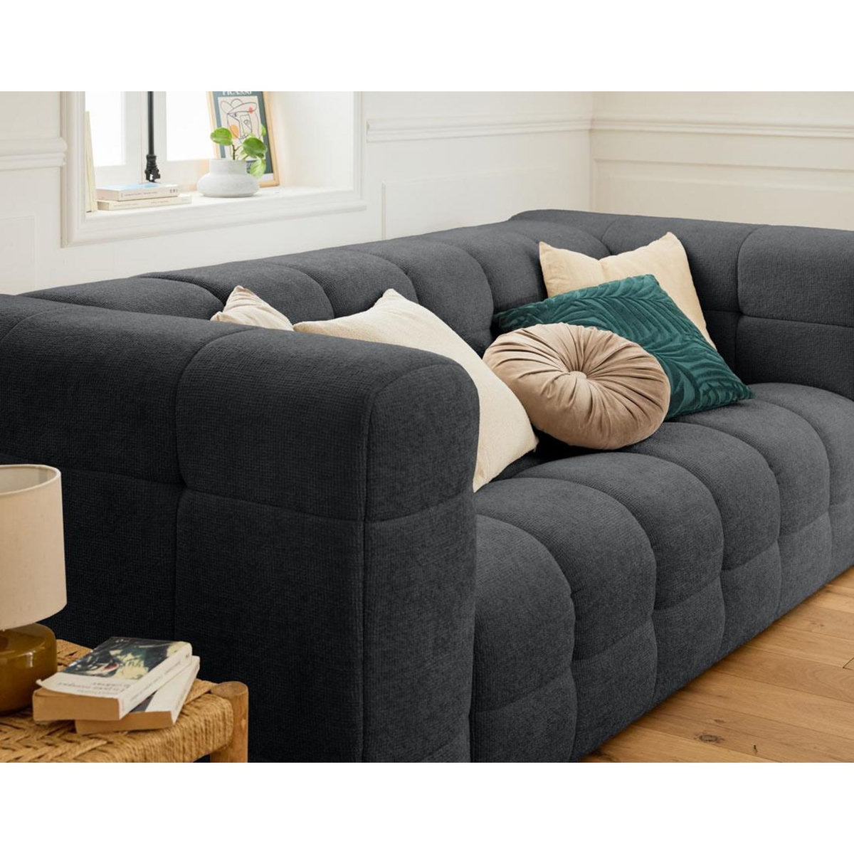 LISA DESIGN Suzano - canapé 3 places - en tissu texturé