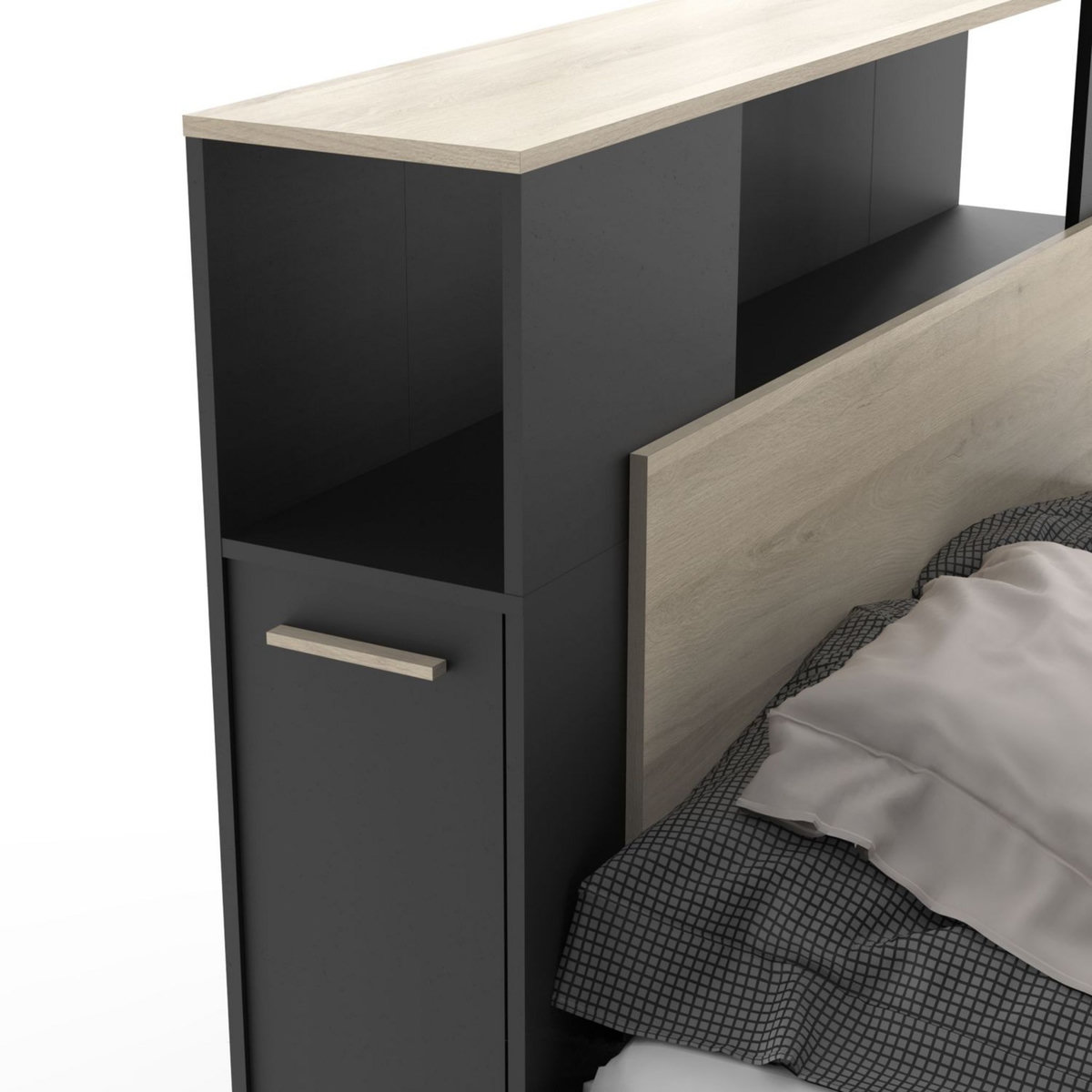 Lit 140x190/200 cm avec rangements 4 tiroirs LOREDANA