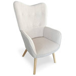 Paris Prix Fauteuil Scandinave en Bouclette Lainée  Carla  100cm Crème