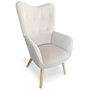 Voir la diapositive 1 : Paris Prix Fauteuil Scandinave en Bouclette Lainée  Carla  100cm Crème