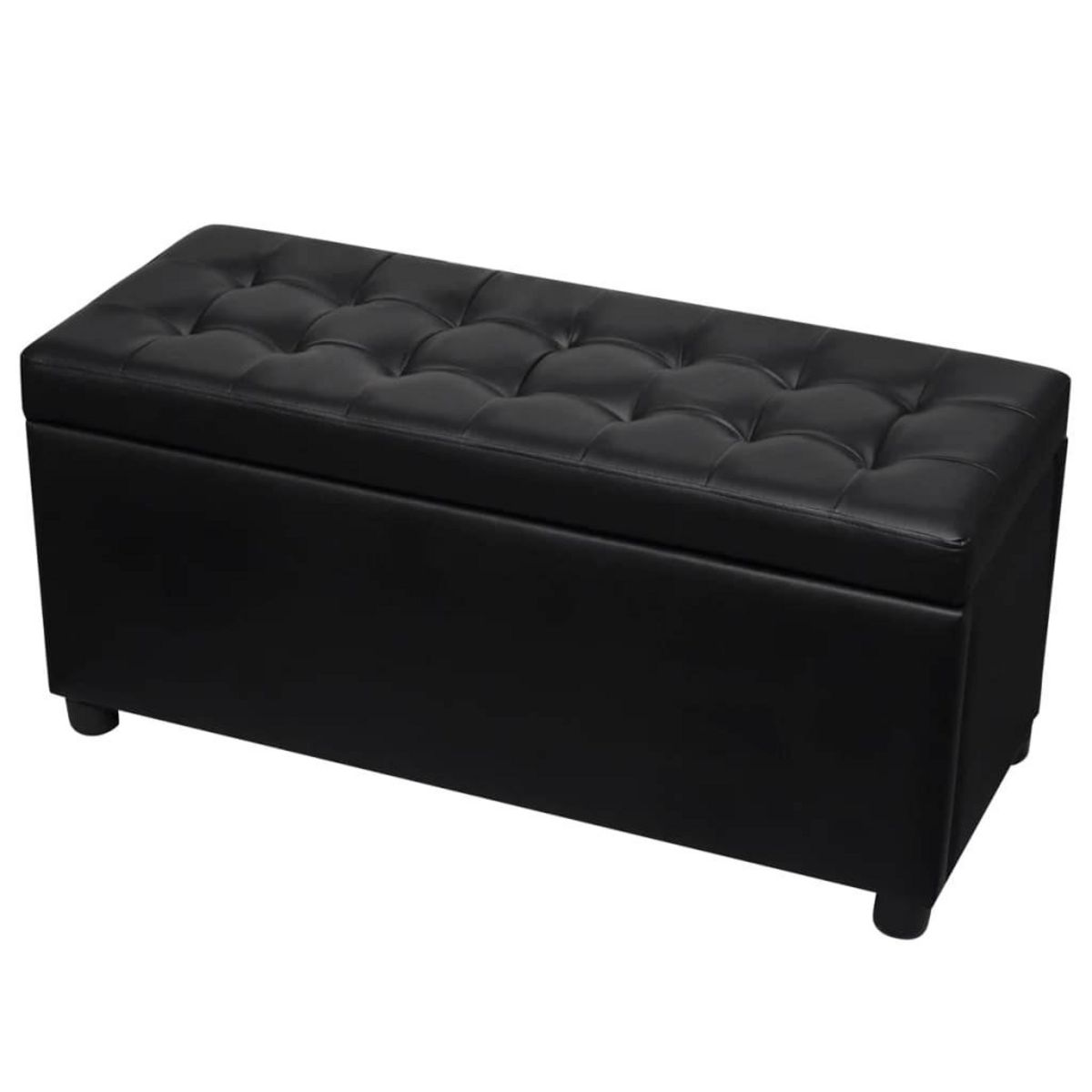 VIDAXL Pouf de rangement Cuir synthetique Noir