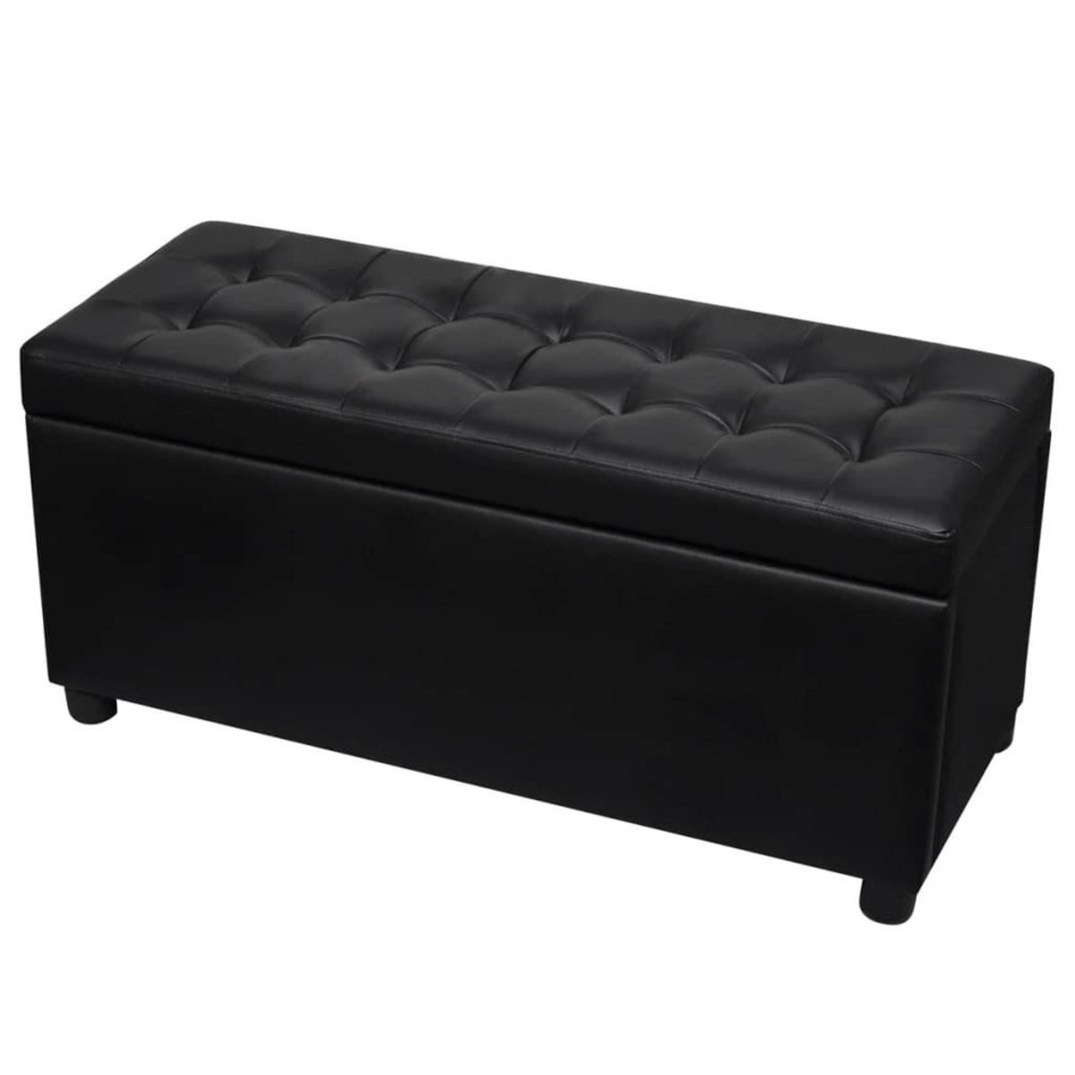 VIDAXL Pouf de rangement Cuir synthetique Noir