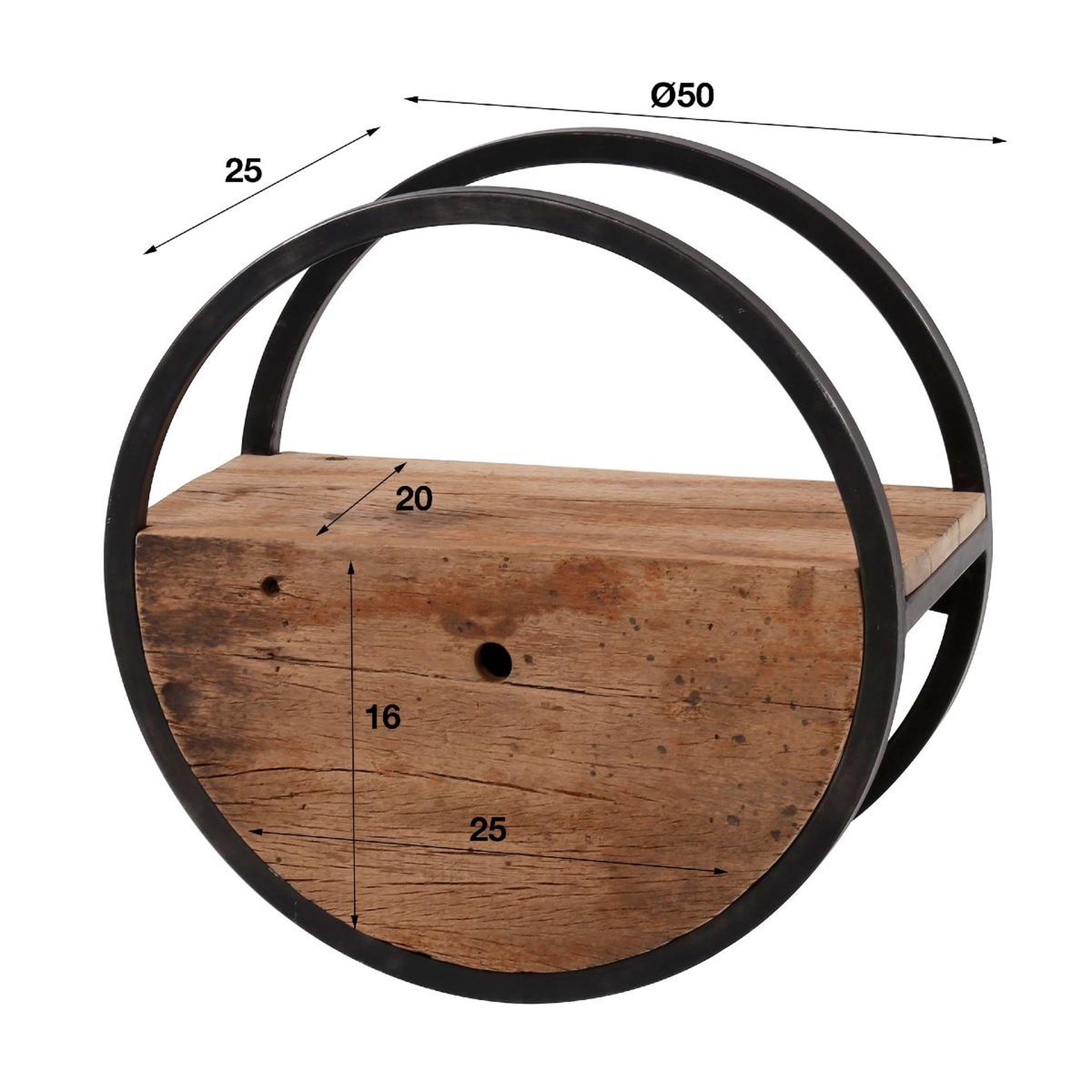 Voir la diapositive 6 : JLC KREATION Étagère murale en bois et métal avec tiroir cerclo3