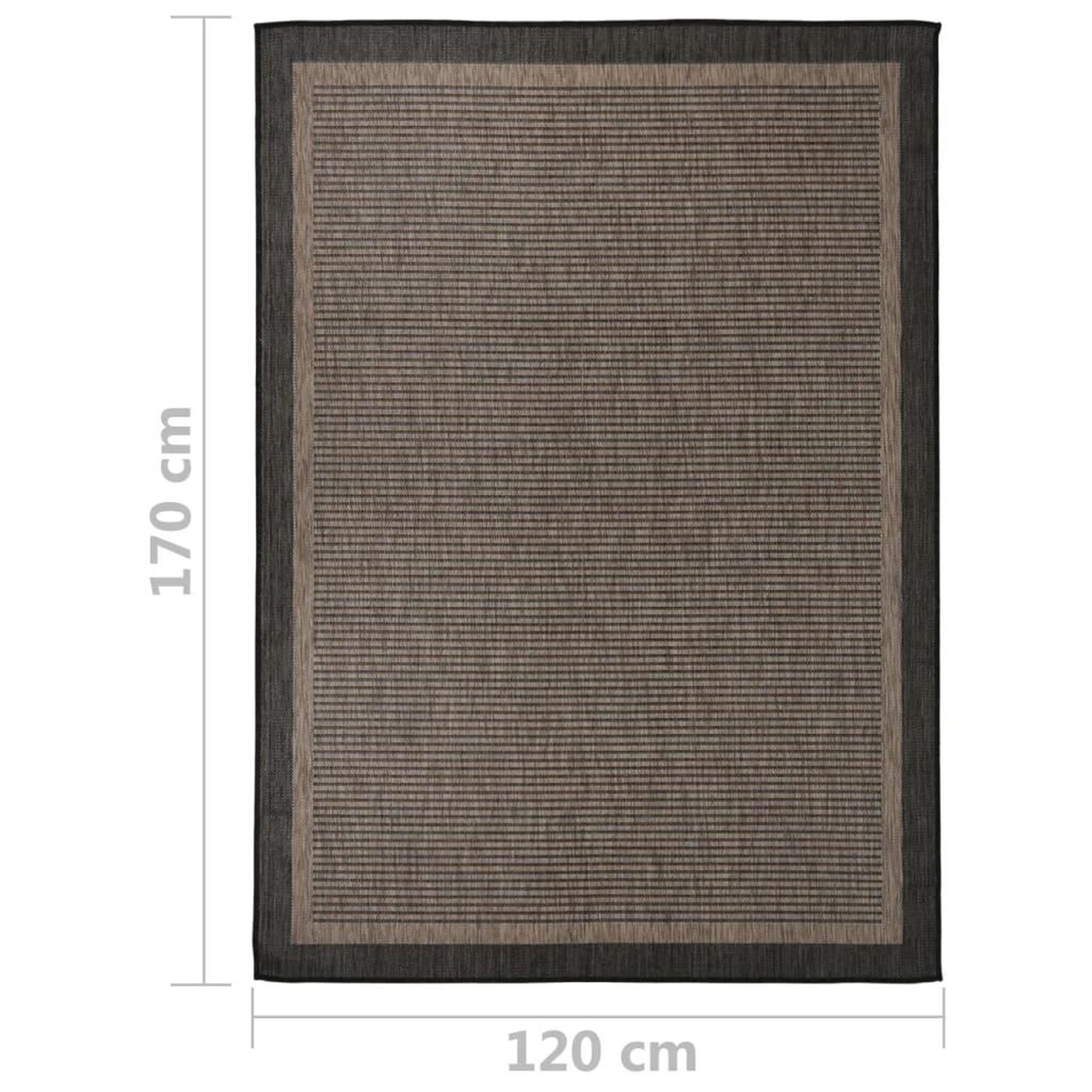 Voir la diapositive 6 : VIDAXL Tapis a tissage plat d'exterieur 120x170 cm Marron fonce