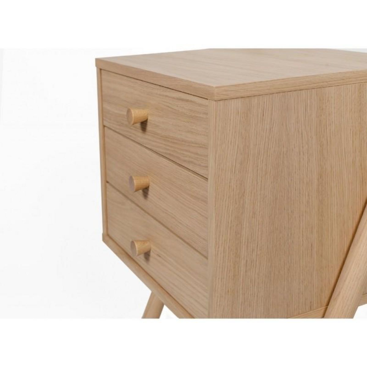 Paris Prix Table de Chevet Murale 3 Tiroirs  Wiru  70cm Chêne