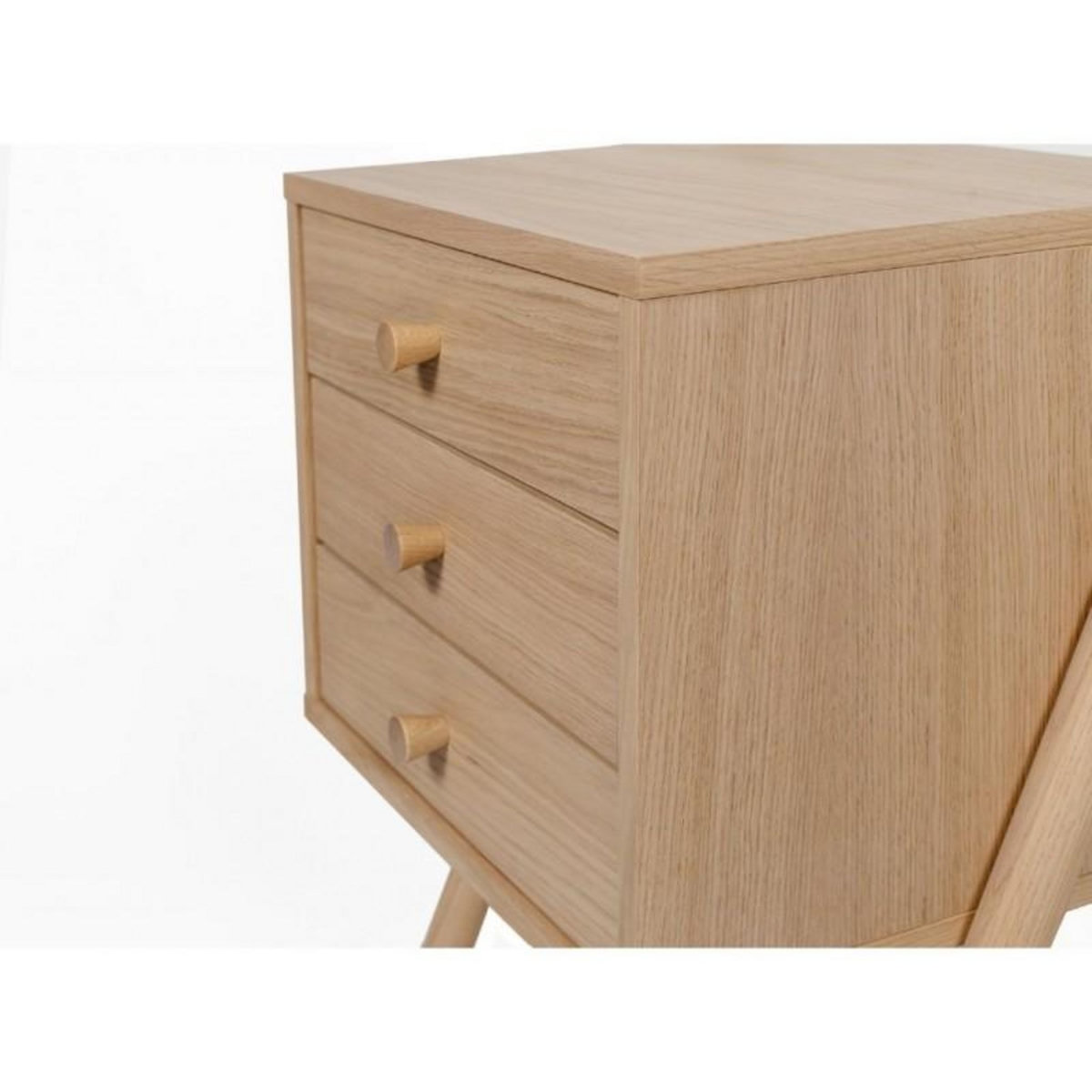 Paris Prix Table de Chevet Murale 3 Tiroirs  Wiru  70cm Chêne