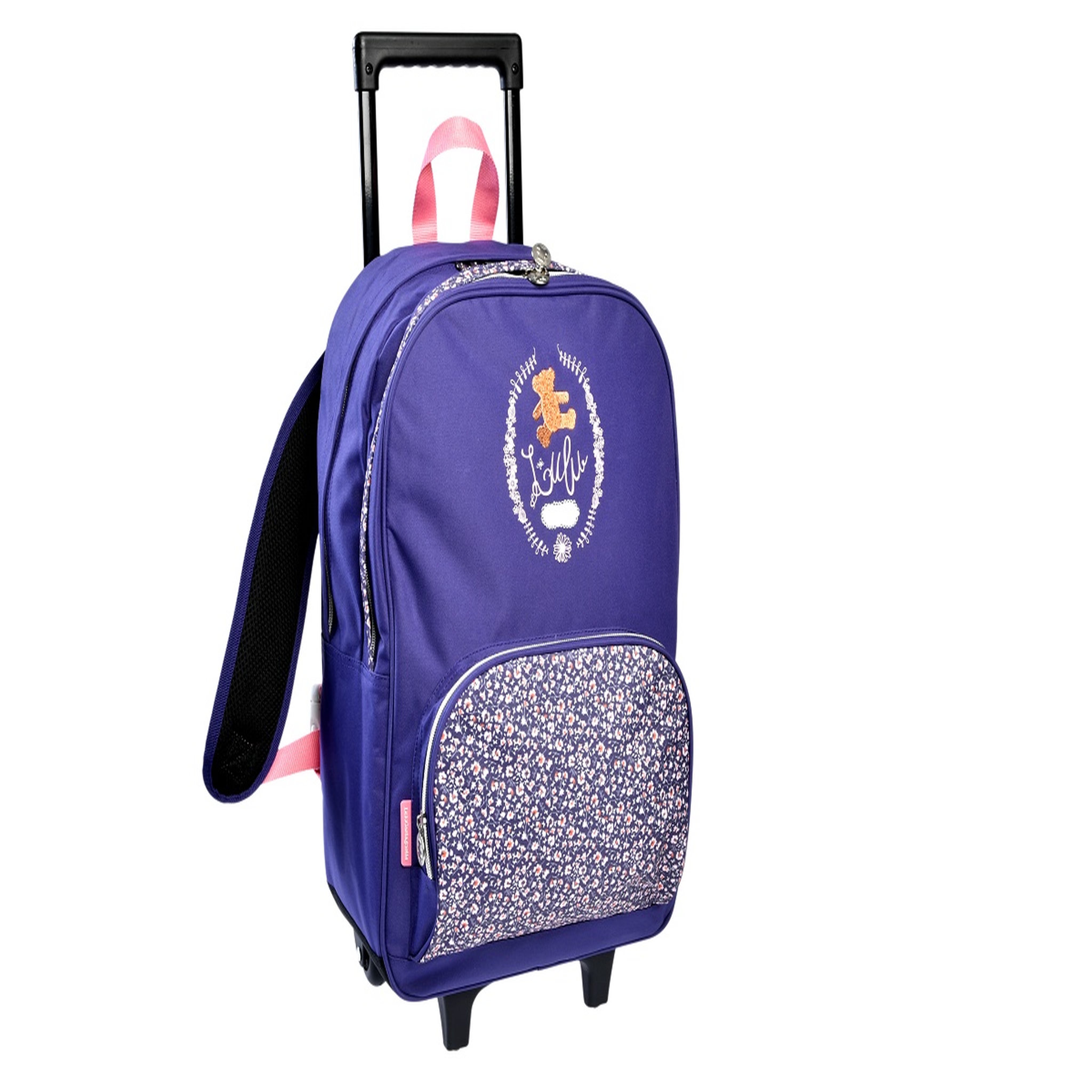 LULU CASTAGNETTE Sac à dos à roulettes violet 2 compartiments  LULU CASTAGNETTE