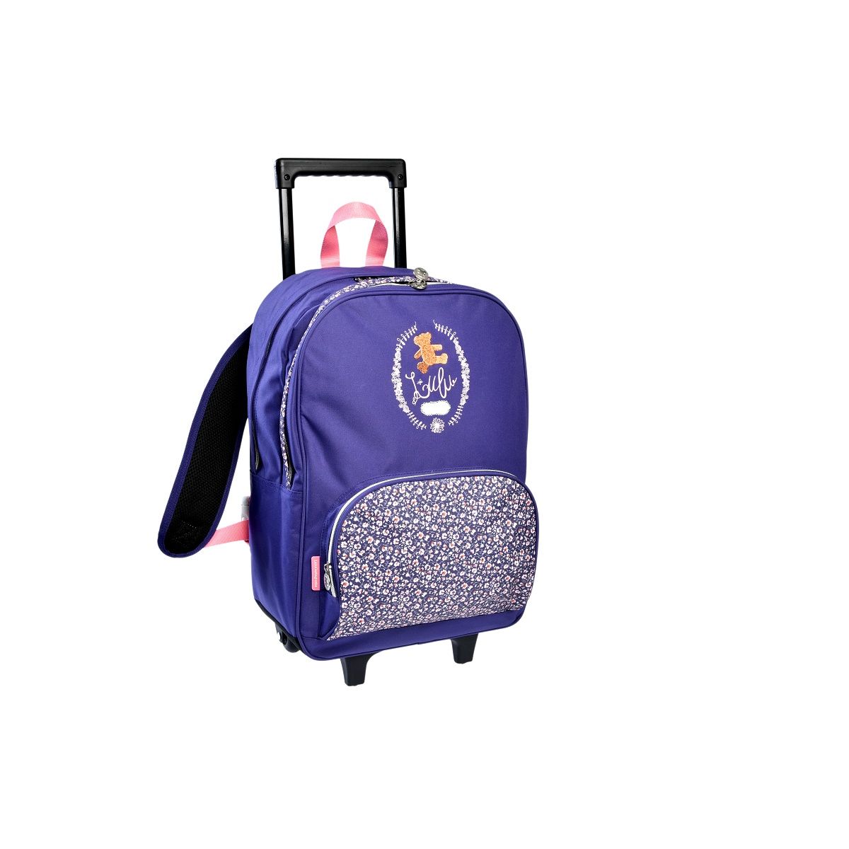 LULU CASTAGNETTE Sac à dos à roulettes violet 2 compartiments  LULU CASTAGNETTE
