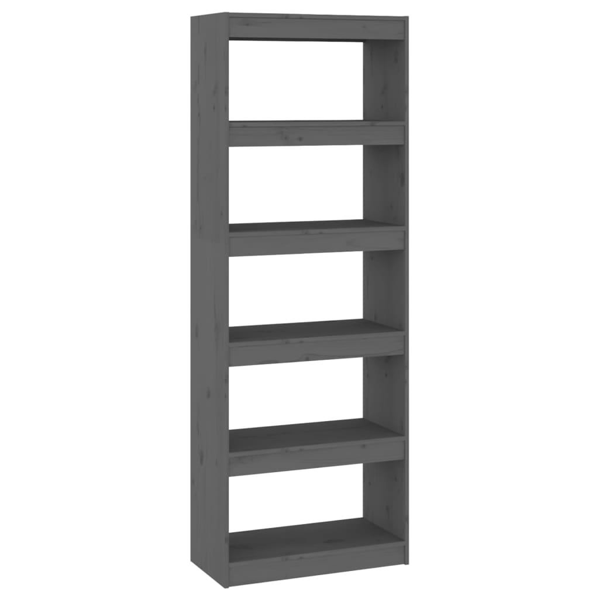 Voir la diapositive 2 : VIDAXL Bibliotheque/Separateur de piece Gris 60x30x167,5 cm Pin massif